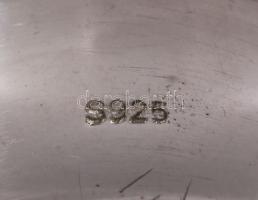 Ezüst (Ag) gyűrű zománcozott mintával, m:58-60, jelzett, bruttó 7,7g