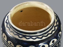 cca 1920 Erdélyi kerámia váza, lepattanással, m: 21 cm