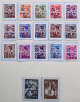 Horvátország háború előtti szép gyűjtemény, benne Mi 24-38 korabeli tanúsítvánnyal (csak ez Mi EUR 1...