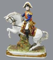 Porzellanmanufaktur Kister Napóleon és Joachim Murat lovas figurák, jelzett, 1-1 sérüléssel, hiánnya...