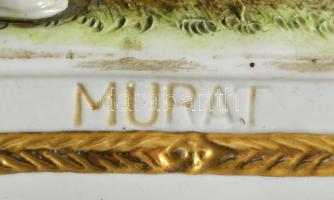 Porzellanmanufaktur Kister Napóleon és Joachim Murat lovas figurák, jelzett, 1-1 sérüléssel, hiánnya...