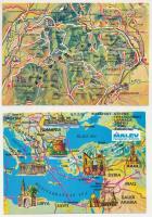 12 db MODERN térképes képeslap / 12 modern map postcards