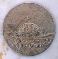 Osztrák-Magyar Monarchia 1916. "1916. December 30" koronázási jelzett Ag lemezérem márvány...