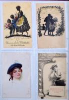 Lila gyűrűs 296 férőhelyes berakóban 296 db 1945 előtti /1899-től/ képeslap, főleg motívum és művész...