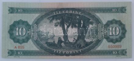 1947. 10Ft "A 805 050989" nyomdai papírráncokkal, középen alig látszó felező hajtással T:X...