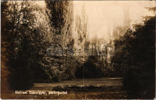 1931 Hatvan, Cukorgyár, park részlet. Kóka felvétele. Honfoglalás r.t. kiadása (EK)