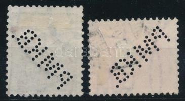 Feketeszámú krajcáros 2 db PMKB. perfin