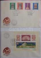 Emléklapok néhány régivel + FDC-k 20 lapos A4-es iratrendezőben (70-80 db)