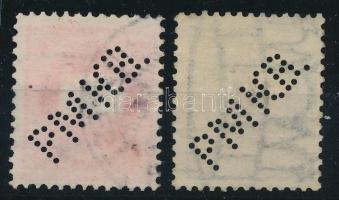 Feketeszámú krajcáros 2 db PMKB. perfin