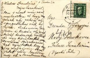 1930 Trencsén, Trencín; vár, vasúti pálya / Trenciansky hrad / castle ruins, railway tracks. Foto Ta...