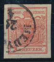 1850 3kr MP I.b. bordázott papír