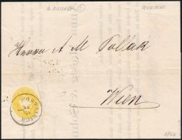 1864 2kr nyomtatványon (100.000) / on printed matter "KOSTAINICA" - Wien