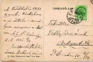 1941 Juristowski Miklós (1864-?) ezredes hadbíró, író, hátoldalon saját kezű levelével és aláírásáva...