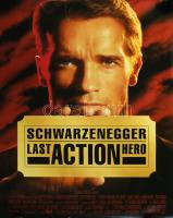 1993 Last action hero, Arnold Schwarzenegger, német filmplakát, papír, feltekerve, apró lapszéli gyű...