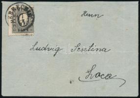 ~1860 3kr II. helyi levélen (1 hajtóka hiány) (250.000) / local cover (flap missing) "DEBRECZIN...