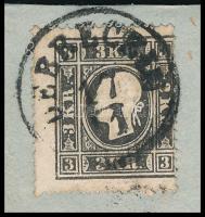 ~1860 3kr II. helyi levélen (1 hajtóka hiány) (250.000) / local cover (flap missing) "DEBRECZIN...