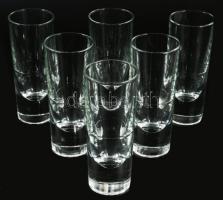 Olasz italos pohár garnitúra, 6 darab, jelzett, hibátlan, m: 14,5 cm