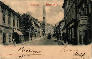 1900 Wien, Vienna, Bécs; Martinstraße / street view, shops (EK)