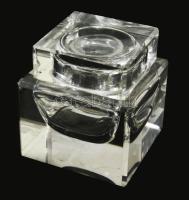 Antik tintatartó, üveg betéttel, m: 7 cm