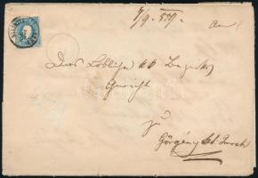 1859 15kr kétszer felhasznált levélpapíron / on used stationery twice "BISTRITZ in SIEBENB:&quo...