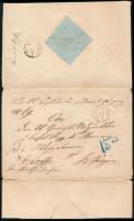 1859 15kr kétszer felhasznált levélpapíron / on used stationery twice "BISTRITZ in SIEBENB:&quo...
