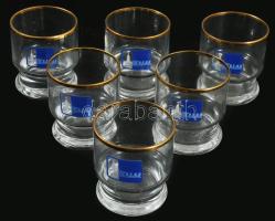 Olimpiai díszítéssel 6 darabos röviditalos pohár szett, hibátlan, m. 6 cm