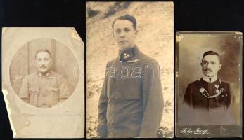 ca 1916 3 db katonai fotó és fotólap
