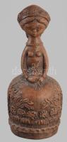 Kőfalvi Gyula (1920-1986): Lány. Jelzett, engóbozott kerámia, m: 21 cm