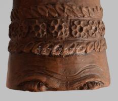 Kőfalvi Gyula (1920-1986): Anya gyermekével. Jelzett, engóbozott kerámia, m: 34 cm