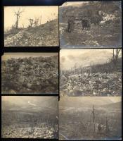 1917 Isonzó, olasz front, a Halál hegyéről (Monte del Morte) és környékéről készült felvételek, több...