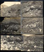 1917 Isonzó, olasz front, a Halál hegyéről (Monte del Morte) és környékéről készült felvételek, több...