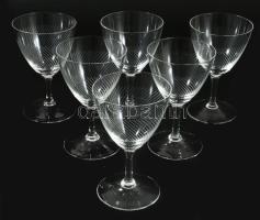 cca 1930/40 Talpas italos pohár garnitúra, 6 darab, hibátlan, m: 11,5 cm