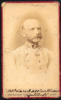 cca 1860 Wilhelm von Tegetthoff (1827-1871) altengernagy portréja, keményhátú fotó feliratozva, 10,5×6,5 cm