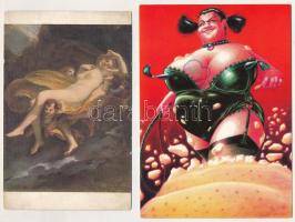 EROTIKA - 10 db MODERN és RÉGI képeslap / EROTICA - 10 modern and pre- 1945 postcards