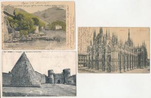 5 db RÉGI (1905 előtti) hosszúcímzéses motívum és város képeslap, vegyes minőségben / 5 pre-1905 motive and town-view postcards, in mixed quality