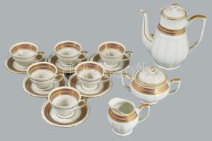 Bugovice lengyel mokkás / kávés készlet, jelzett, teljes.