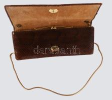 Kígyóbőr pénztárca, kopással, 11x26 cm