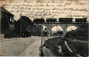 1915 Selters (Westerwald), Am Viadukt / railway bridge, viaduct, train, locomotive (fl)