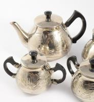 4 részes fém szervírozókészlet, jelzett, m. 14 cm alatt