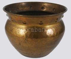 Rézlemez kaspó, m: 12,5 cm