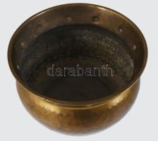 Rézlemez kaspó, m: 12,5 cm