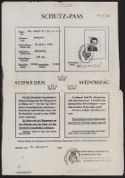 1944 A svéd követség menlevele, - Schutzpass dr Fenyvesi József orvos, később Kádár János kardiológu...