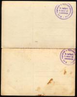 cca 1914-1916 M. kir. nagyváradi 4. népfelkelő parancsnokság III. hadtápzászlóalj csoportképei, 2 db...