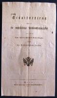 1807 Badeni hercegség és Ausztria között kötött szabad költözés jogáról szóló szerződés szövege / The text of the treaty between the Austrian and Baden emperor about the free movement 6p