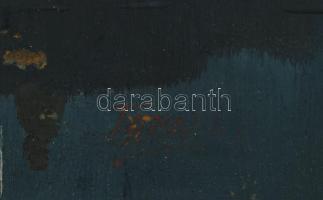 Tápay Lajos (1900-1964): Hajók a Tiszán. Olaj, farost, jelzett, apró felületi sérülésekkel, fakeretb...