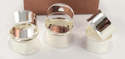 6 db ezüstözött szalvétagyűrű, OREX, eredeti dobozában, hibátlan