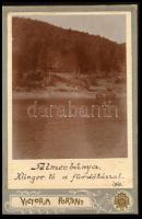 1910 Selmecbánya, Klinger-tó a fürdőházzal, keményhátú fotó feliratozva, 12,5×8,5 cm / Banská Štiavnica