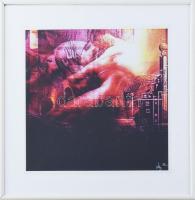 Mezős Béla (1949-): Megbánás, 2026. Computer print, papír, jelezve jobbra lent, üvegezett keretben. 30x30 cm