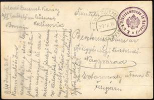 1914 Kalinovik (Bosznia), magyar bakák és török katonák közös csoportképe, I. világháborús fotólap, ...