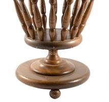 Óriás teáskanna. Réz, porcelán fotóval, fa állvánnyal. 72 cm